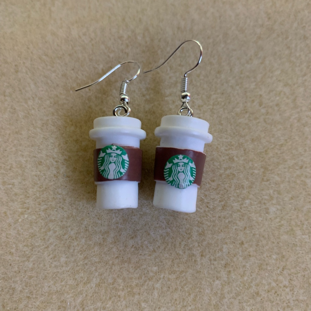 *3 For $20* Starbucks To Go Cup Earrings- Brown
